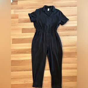 Smash + Tess Zippered Utility Jumpsuit - Size Large- Vintage Black